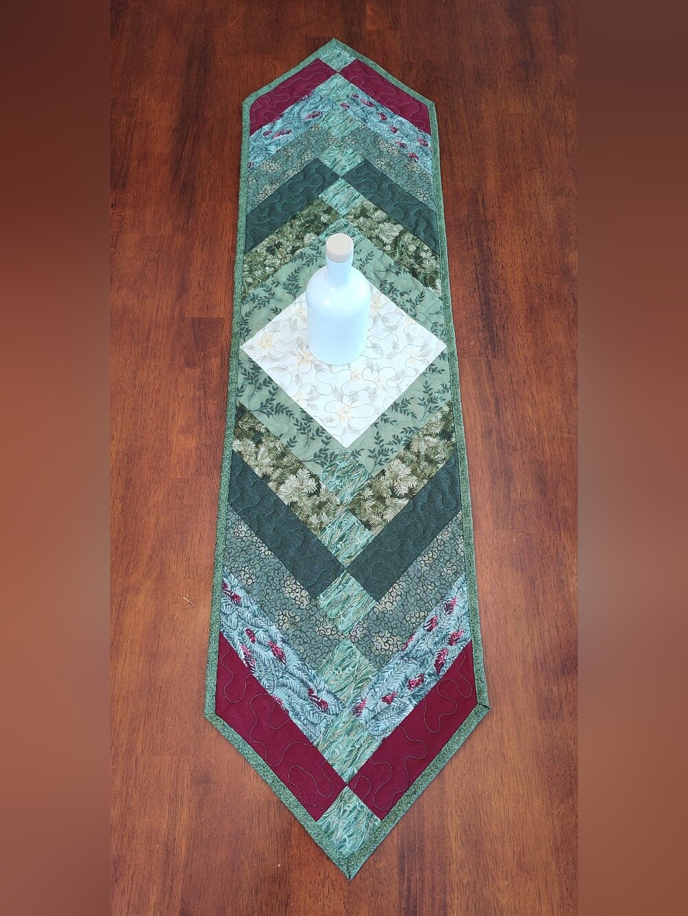 Enchanted Forest! NEW HANDMADE Quilted Table Runner -  12" X 46"